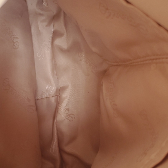 Fossil shoulder crossbody Creme with taupe threads EUC - Picture 5 of 5